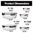 thumbnail image 2 of Glass Meal Prep Containers 8 Pack, Airtight Food Storage Containers with Lids (310ml-1510ml), Leakproof Lunch Boxes for Leftovers, Borosilicate Glass, Oven & Freezer Safe, 2 of 9