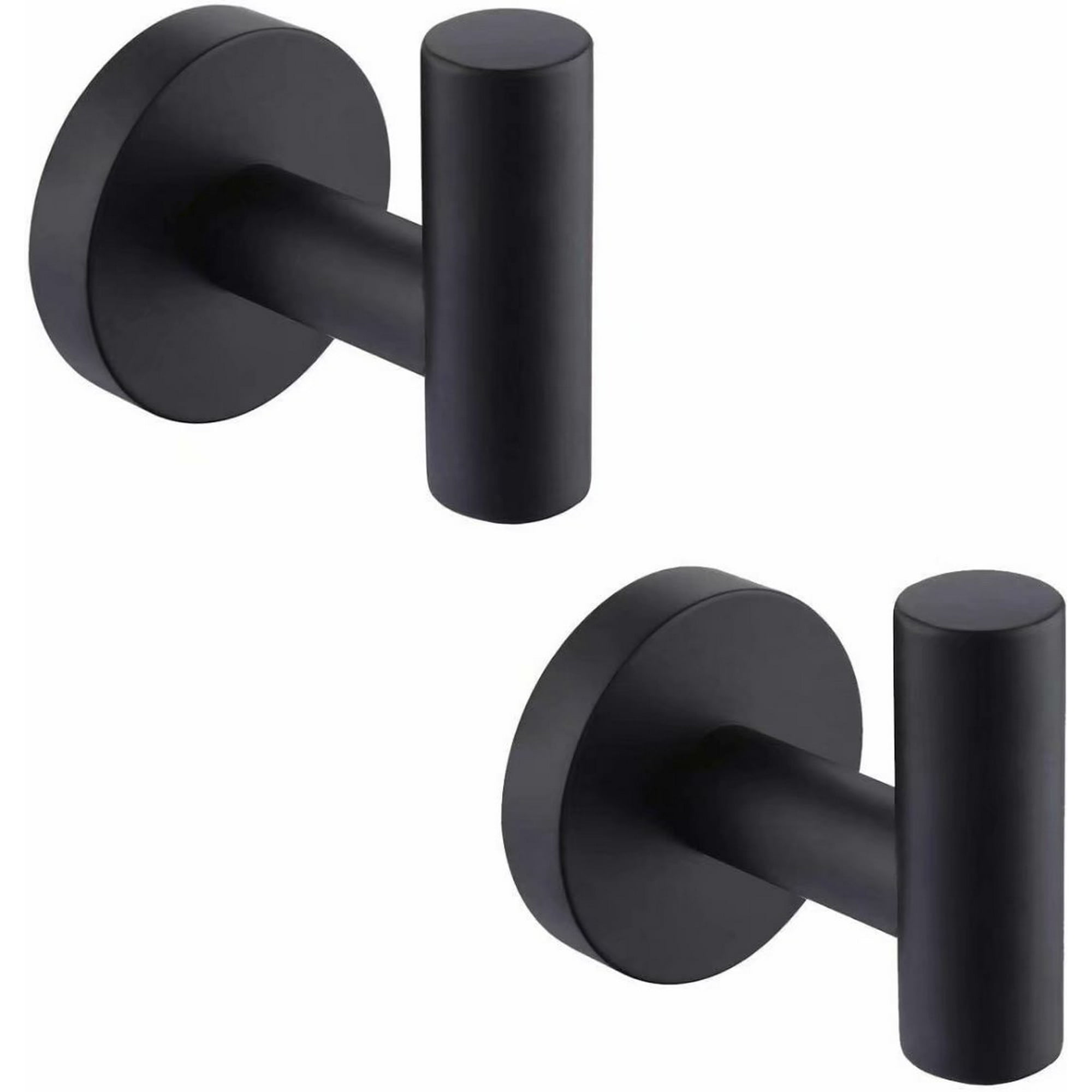 2 Pack Single Towel Hooks Bathroom Matte Black Coat Hook Bathroom Hardware Accessories Robe Hook for Bath and Kitchen SUS 304 Stainless Steel Walmart