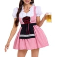 thumbnail image 4 of EINCcm Women Oktoberfest Dirndl Costume Plaid German Beer Festival Cosplay Bavarian Dress Halloween Fancy Dress with Apron, 4 of 8
