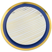 Crown Display™ Wedding Plate Combo Plastic Dinner Plates , Includes 20 Premium Disposable 10 Main Course Plates, 20 Salad/Dessert 8 Plates - Glam Design
