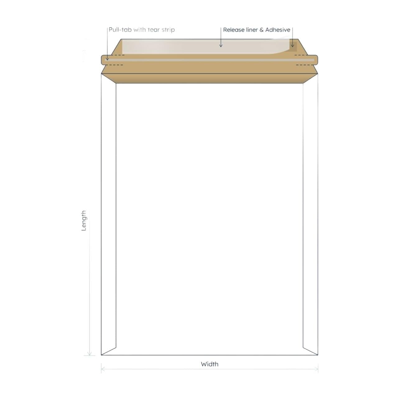 50 Pack 9x11.5 White Rigid Stay Flats Self-Seal Cardboard Envelope Mailers 9"x11.5"