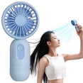 thumbnail image 2 of Dailihome Mini Portable Handheld Fan, 3 Speeds USB Rechargeable Battery Operated Personal Fan, Lightweight Pocket Cooling Fan for Travel Outdoor Camping, Blue, 2 of 9