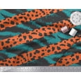 thumbnail image 2 of Soimoi Green Rayon Fabric Leopard & Wild Animal Skin Decor Fabric Printed BTY 56 Inch Wide, 2 of 3