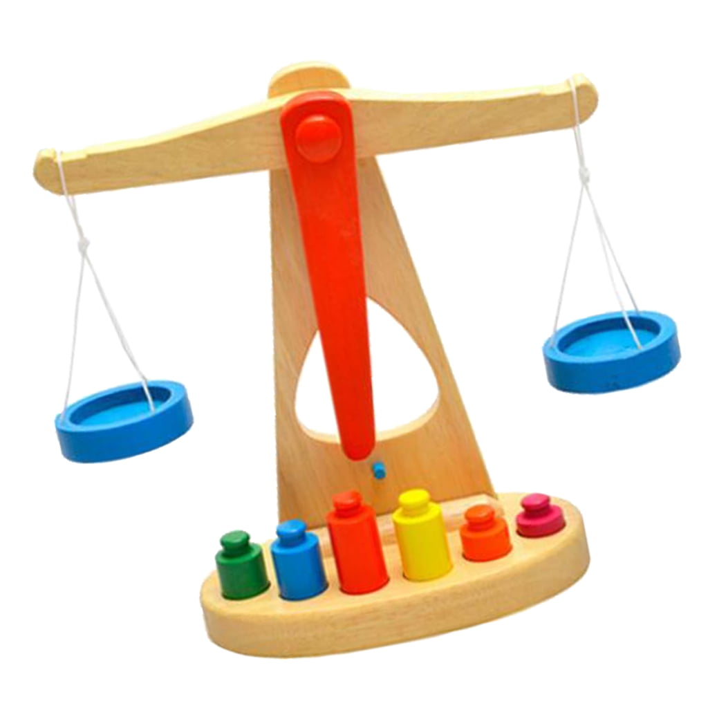 Plastic Weight Balance Scale Toy Kids Weighing Toys for Preschool Learning 