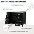 thumbnail image 3 of Christopher Knight Home 47" Bathroom Vanity Base Cabinet Only, 2 Doors and 8 Drawers, Soft Close Storage, Black, 3 of 12