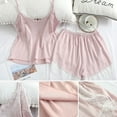 thumbnail image 5 of URMAGIC Womens Lace Sexy V-Neck Lingerie Tops+Shorts,Satin Silk Pajamas Set, 5 of 6