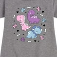 thumbnail image 3 of Instant Message - Stacked Girly Dinos - Toddler And Youth Girls Fleece Dress, 3 of 6