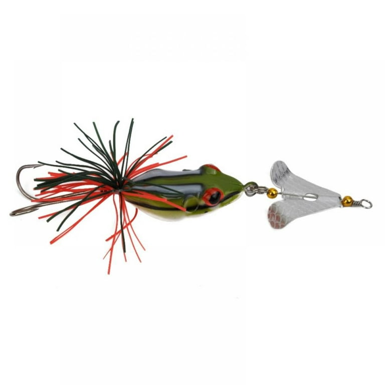 1PCS Plastic Frogs Lure with Propeller Large Noise Frogs Lure Sinking  Snakehead Bait Fishing
