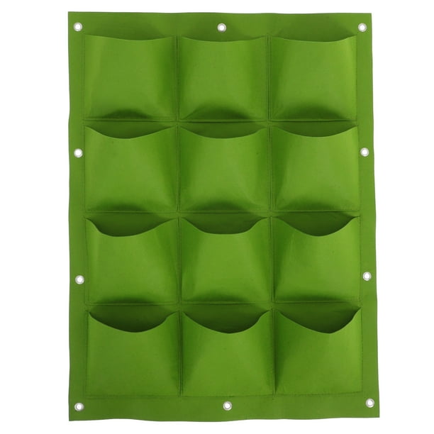 Bolsas verticales para plantas verdes, 12 bolsillos, impermeables, colgantes, para cultivo de plantas, para pared, jardín, balcón, patio, escuela, azotea