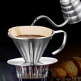 thumbnail image 5 of Vnanda Pour Over Coffee Dripper Stainless Steel LHS Slow Drip Coffee Filter Metal Cone Paperless Reusable Single Cup Coffee Maker 1-2 Cup With Non-slip Cup Stand, 5 of 7