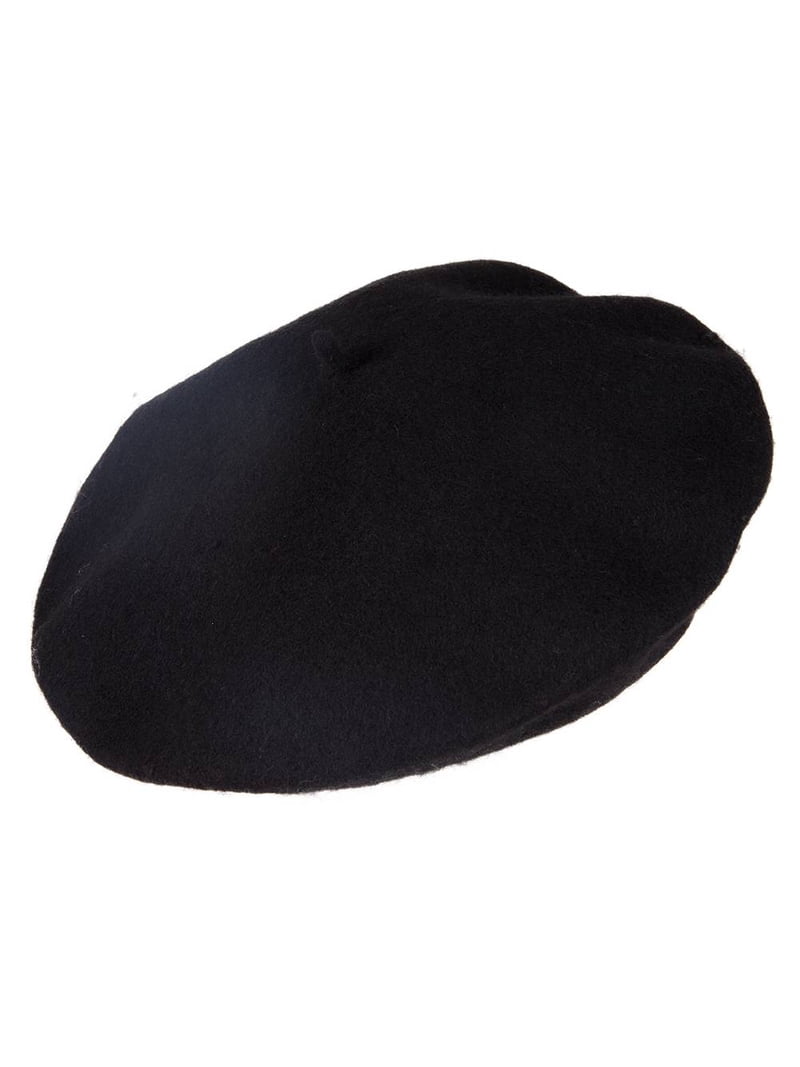 TOP HEADWEAR 100% Wool Beret, Black Winter Newsboy Tam Cap, Soft