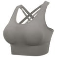 thumbnail image 2 of Gibobby Sujetadores de mujer con cuerda a de golpes para correr Fitness ropa interior de tamaño Brasier deportivo para mujer(Gris,M), 2 of 5