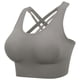 thumbnail image 2 of Gibobby Sujetadores de mujer con cuerda a de golpes para correr Fitness ropa interior de tamaño Brasier deportivo para mujer(Gris,G), 2 of 5
