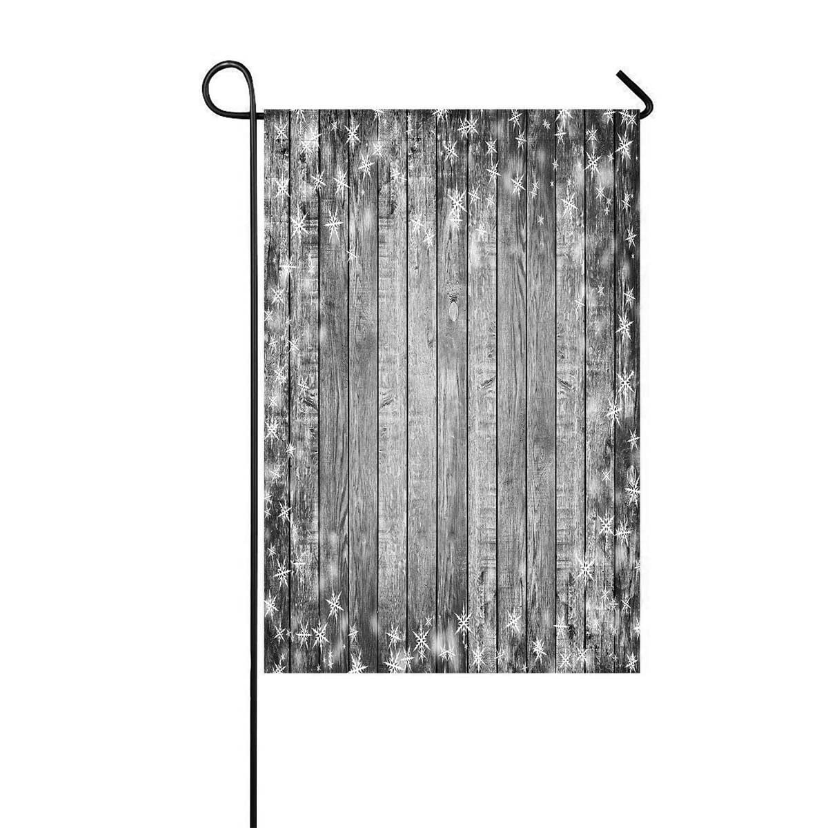 Eczjnt Brown Wood Wall Texture With White Snow And Stars Garden Flag Outdoor Flag Home Party Garden Decor 12x18 Inch Walmart Com Walmart Com