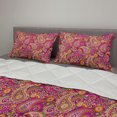 thumbnail image 2 of Paisley Comforter & Sham Bedding Set, Vivid Design with Flowers Dots Leaves and Ornamental Patterns Art Print, 3 pcs Duvet Set Microfiber Filling Quilt, 5 Sizes, Multicolor, by Ambesonne, 2 of 4
