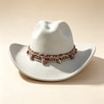 thumbnail image 5 of XIAOCHA Women's Solid Wide Brim Cowboy Hat Rodeo Cattleman Wide Brim Western Hat Farm Western Cowgirl Hat,White, 5 of 5