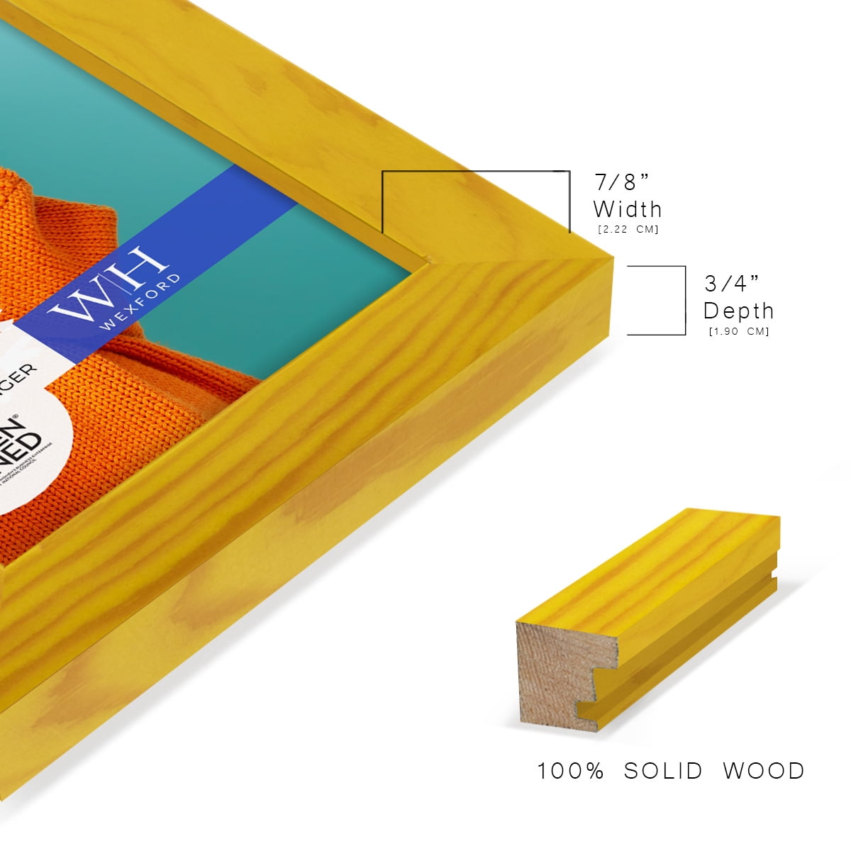 Woodgrain 8 in. x 10 in. Sunflower Yellow Picture Frame Set (Set of 4)