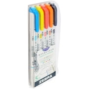 مجموعة هايلايتر بطرفين Zebra Mildliner ، 5 ألوان ، ودية