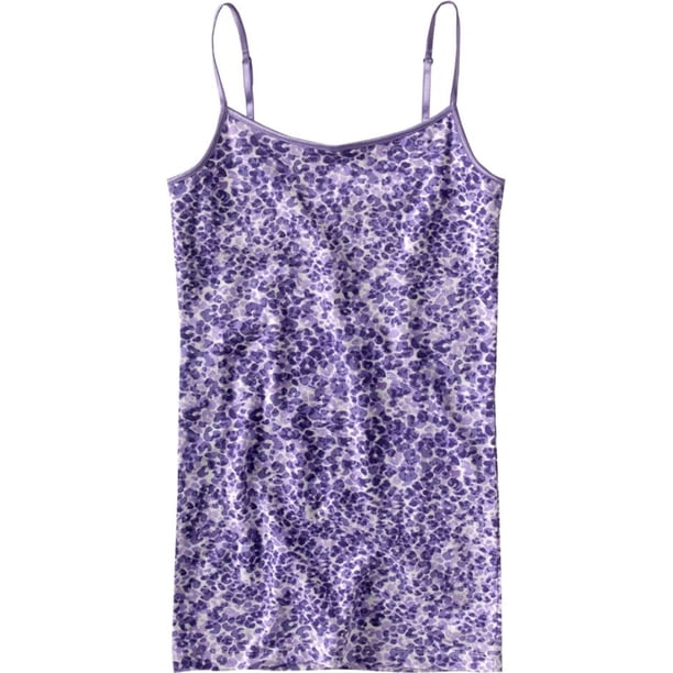 Aeropostale - Camiseta sin mangas con estampado de leopardo para mujer, morado, pequeño