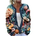 thumbnail image 2 of Cárdigan informal de punto con estampado navideño para mujer, chaqueta con botones y abrigo para mujer, 2 of 5