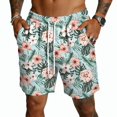 thumbnail image 2 of OIOLOYJM Board Shorts for Men Hawaiian Tropical Travel Drawstring Elastic Waist Beach Shorts Summer Mesh Lightweight Quick-Dry Trendy Swim Trunks with Pockets White S, 2 of 4