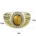 thumbnail image 2 of Luxe Jewelry Designs Men's Ion Plated Gold Stainless Steel Ring with Topaz Synthetic Tiger Eye -, 2 of 4