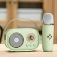 thumbnail image 3 of Xecvkr Mini Karaoke Machine Bluetooth Retro Microphone Set Cute Handheld Portable Speaker Kids Adults Wireless 4.3x3.1x2in 1pc, 3 of 8