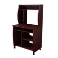 thumbnail image 2 of Benjara Niro Utility Desk Cart with Hutch- 7 Shelves- 53" Mahogany Brown, 2 of 5