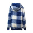 thumbnail image 4 of Womens Oversized Sherpa Pullover Hoodies 1/4 Zip Fuzzy Fleece Sweatshirt Plaid Fluffy Outerwear with Pockets, 4 of 5