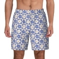thumbnail image 2 of Picia Plaid Flowers pattern Mens Swim Trunks with Compression Liner Stretch Beach Shorts Quick Dry with Zipper Pockets No-Chafing Board Shorts-X-Large, 2 of 9