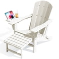 thumbnail image 6 of KINGYES Folding Adirondack Chair set of 4, Adjustable Backrest with Pull-Out Footrest & 4-in-1 Mobile Phone, Tablet, Cup Holder Tray, HDPE Plastic Adirondack Chair for Patio Garden Outdoors Fire Pit, 6 of 10