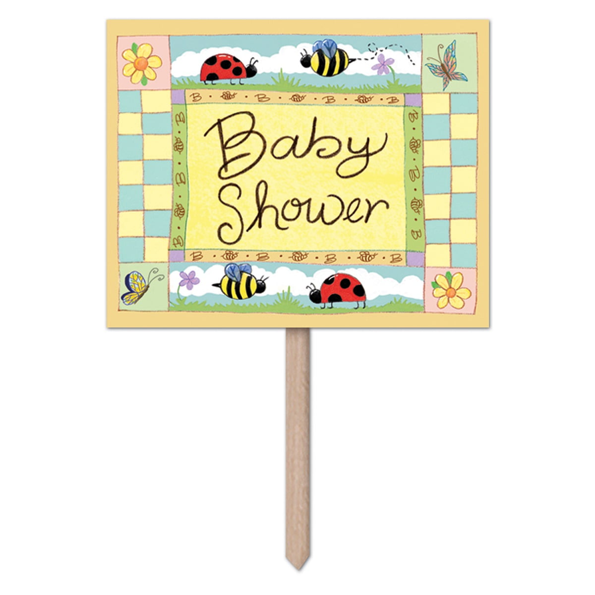 Pack of 6 Blue and Red Fun Baby Shower Yard Sign Decors 24" Walmart