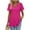 Hot Pink, variant on Womens Tops Solid Color Royal Lock Hollow Out Short Sleeve Round Neck Casual Shirt Blouses