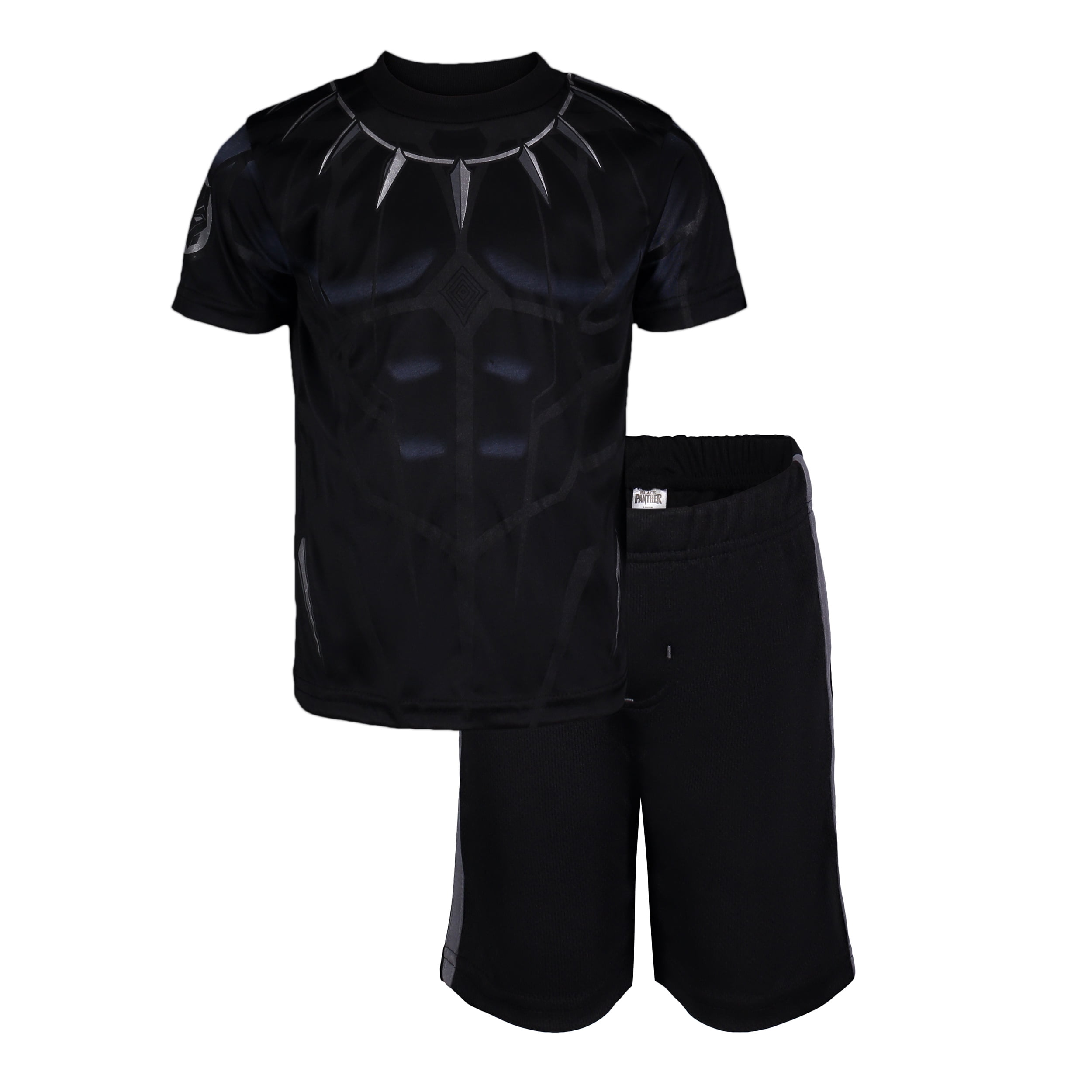 Marvel Avengers Black Panther & Hulk Boys' Athletic T-Shirt & Mesh Shorts Set 