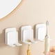 thumbnail image 5 of Soporte para cepillos de dientes de pared - Autoadhesivo | Plástico blanco | Compacto 1.6x1.5x1 pulgadas | Diseño ventilado | Organizador de ducha para baño | Mantiene los pinceles limpios y secos |, 5 of 6