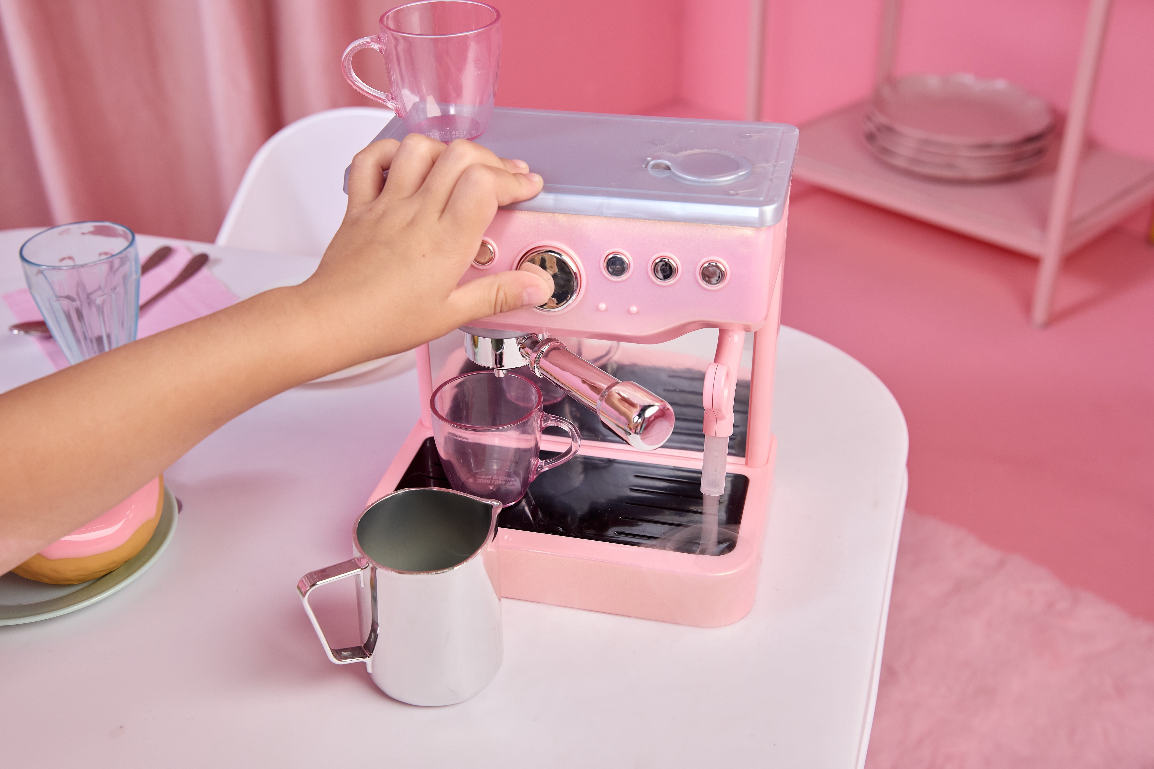 Little Tikes Home Espresso Machine, Imaginative Pretend Play Kitchen, Pink, Ages 3+