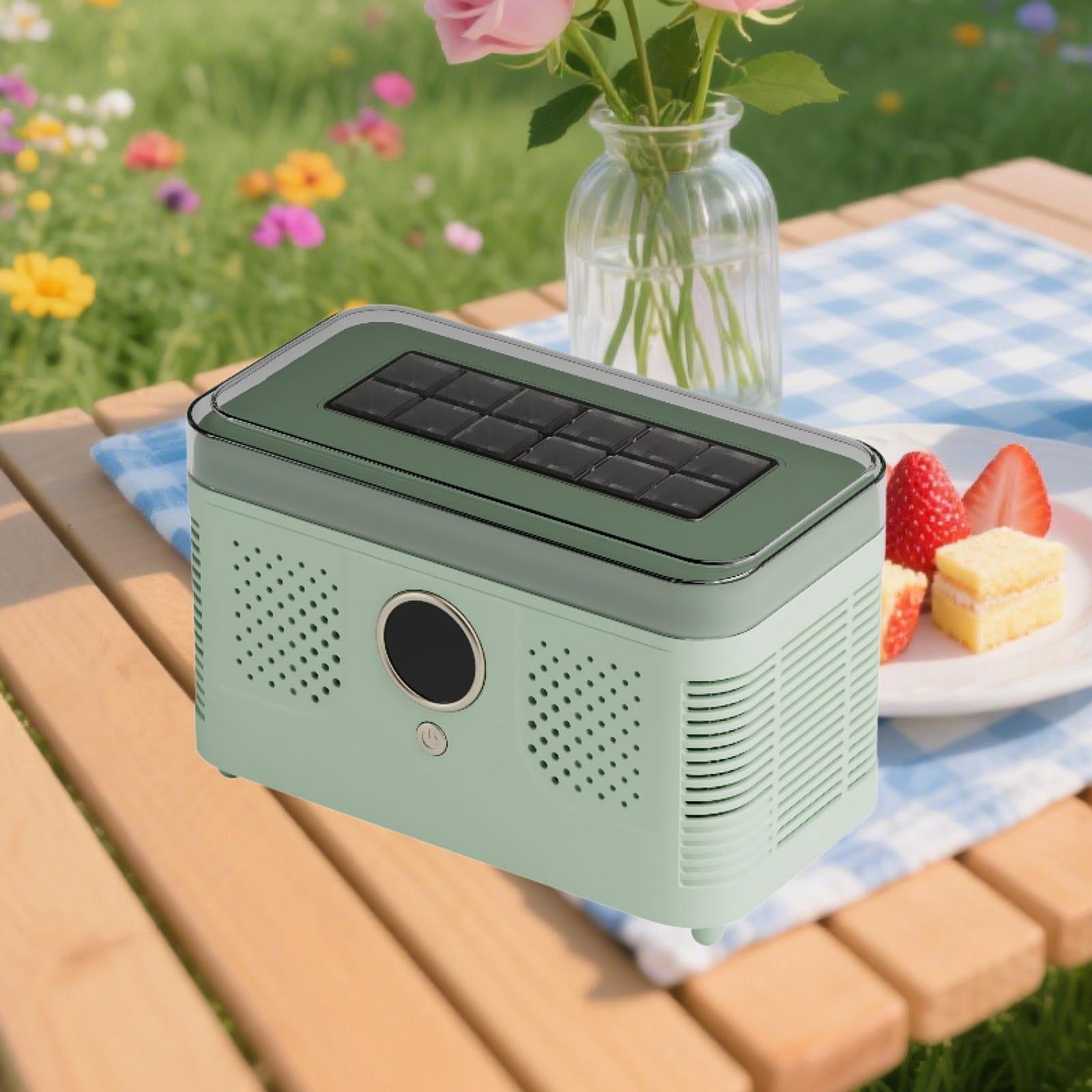 CoudarTitie Mini Ice Maker Ice Making Machine Countertop Car Compatible Box Fast Making with Green