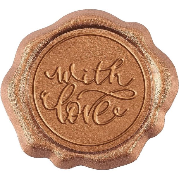 50 pegatinas de sello de cera adhesivas con sello de cera de amor, sellos de sobres de invitación de boda, pegatinas de cera prefabricadas vintage para regalos de fiesta de cumpleaños de San