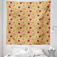 thumbnail image 1 of Fall Colors Tapestry, Earthy Autumn Themed Pattern of Hand Drawn Triangles Maple Leaves, Fabric Wall Hanging Decor for Bedroom Living Room Dorm, 5 Sizes, Tan Vermilion Mustard, by Ambesonne, 1 of 1