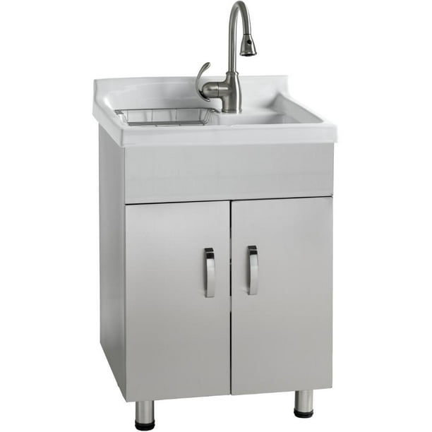 Laundry Cabinet With White Ceramic Sink