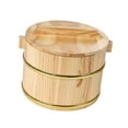 thumbnail image 2 of deevoka Wooden Steamed Rice Barrel Round Rice Bowl for Household Snacks Tofu Pudding 20cmx20cmx13cm, 2 of 9
