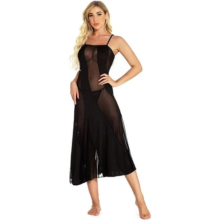 Hisexy Long Semi Sheer Maxi Dress for Women Plus Size Sexy Robe