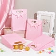thumbnail image 4 of Rectangle Paper Gift Bags Ribbon Bowknot Decorated Candy Tote for Birthday Wedding Pink 16.5x12x6cm, 4 of 5