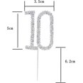 thumbnail image 4 of STONCEL Rhinestone Crystal Cake Topper Sparkling Silver Number 10/18/20/30/40/50/60 Birthday Anniversary Wedding Party Decoration Supplier (Number 10), 4 of 4