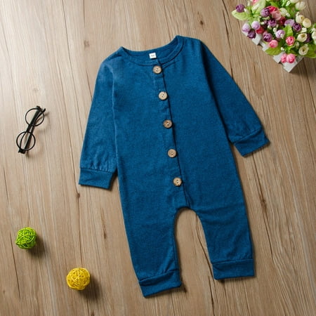 

Quealent Long Sleeve Bodysuit Baby Boy Long Sleeve Baby Boys Girls Bodysuit Turtleneck Cotton Dark Blue 18-24 Months