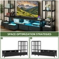 thumbnail image 5 of Uforic LED TV Stand with with Power Outlets for Tvs up to 65", Entertainment Stand with Bookcase, Black, 5 of 6