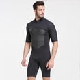 thumbnail image 3 of Traje de neopreno corto para hombre Cola traje de buceo cremallera trasera Negro L, 3 of 7