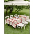 thumbnail image 4 of Outdoor Tablecloth with Umbrella Hole for Patio/Picnic/Party/Camping, Yellow Buffalo Plaid Waterproof Table Cloth Rectangle Table Cover Washable, Red Lines Grid Pattern Vintage (54"x 80"), 4 of 8