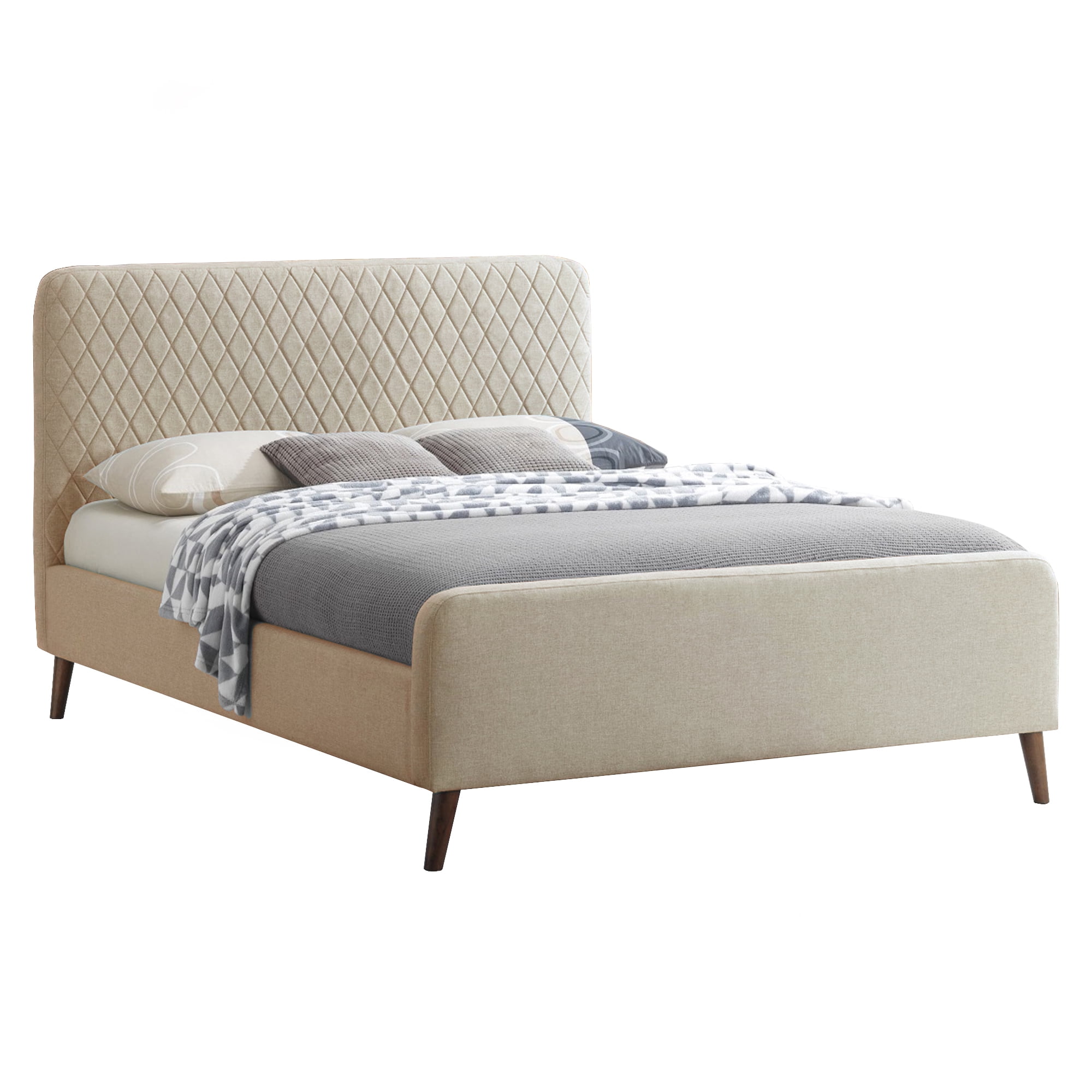 Better Home Products Roza Velvet Upholstered Queen Bed with Headboard