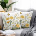 thumbnail image 3 of Outdoor Pillow Cover Yellow White Daisy Set of 2 Waterproof Throw Pillowcases Floral Butterfly Leaves Decorative Patio Furniture Pillows for Couch Garden Indoor & Outdoor Use, 3 of 9